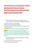 Funeral Director Licensing Exam Practice &NewLine;Questions And Correct Answers &NewLine;&lpar;Verified Answers&rpar; Plus Rationale 2026 &NewLine;Q&A&vert; Instant Download Pdf 