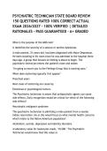 PSYCHIATRIC TECHNICIAN STATE BOARD REVIEW 150 QUESTIONS RATED 100&percnt; CORRECT ACTUAL EXAM 2026&sol;2027 &ndash; 100&percnt; VERIFIED &vert; DETAILED RATIONALES &ndash; PASS GUARANTEED &ndash; A&plus; GRADED