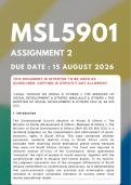 MSL5901 Assignment 2 &lbrace;COMPLETE ANSWERS&rcub; Due Date 15 August 2026