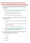 CPJE Exam Review Guide Questions & Answers 2026 &vert; Latest Study Guide &vert; Complete California Pharmacy Jurisprudence Exam Prep