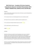HESI PN Exit Exam - Foundation PN Practice Questions &NewLine;Comprehensive Review for the NCLEX-PN Examination WITH &NewLine;CORRECT ANSWERS WELL VERIFIED LATEST EDITION 2026&period;