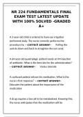 NR 224 Fundamentals Final Exam - Complete Study Guide with 100&percnt; Verified Answers&NewLine;