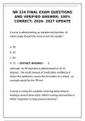 NR 224 Final exam questions and verified answer&semi; 100- correct&semi; 2026- 2027 update