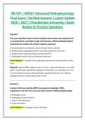 NR 507 &sol; NR507 Advanced Pathophysiology Final Exam &vert; Verified Answers &vert; Latest Update 2026 &sol; 2027 &vert; Chamberlain University &vert; Exam Review & Practice Questions