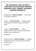NR 326-Mental Health Exam 1 questions with detailed verified answers &lpar;100- correct answers&rpar; already graded a&plus;&NewLine;&NewLine;