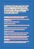 ORAL PATHOLOGY FOR THE DENTAL&NewLine;HYGIENIST 7TH EXAM 2026 UPDATE&NewLine;QUESTIONS AND CORRECT VERIFIED&NewLine;ANSWERS ALREADY GRADED A&plus;&NewLine;&lpar;BRAND NEW VISION&rpar;&NewLine;