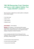 NRG 200 Pharmacology Exam 2 &vert; Questions and Answers with Complete Solution &vert; New Update 2026&sol;2027 &vert; Graded A&plus;