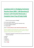 Louisiana &lpar;LA&rpar; 3&period;1 Dredging Contractor Practice Exam 2026 &vert; 100 Questions & Answers with Detailed Rationales &vert; Complete Exam Prep & Study Guide