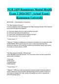 NUR 2459 Rasmussen Mental Health Exam 2 2026&sol;2027 &vert; Actual Exam &vert; Rasmussen University