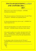 TNS EXAM QUESTIONS &NewLine;AND ANSWERS 2026 - &NewLine;2027 