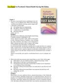 Psychiatric-Mental Health Nursing&comma; 9th Edition &ndash; Videbeck Test Bank&NewLine;
