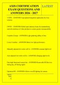 AXIS CERTIFICATION &NewLine;EXAM QUESTIONS AND &NewLine;ANSWERS 2026 - 2027