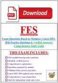 FES Written Exam 2026 &vert; Actual Exam Questions & Verified Answers &vert; Complete Solutions &vert; Latest Study Guide