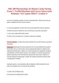 NRG 200 Pharmacology for Human Caring Nursing Exam 3 &vert; Verified Questions and Correct Answers plus Rationale &vert; New Update 2026&sol;27 &vert; Graded A&plus;
