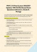PSYC 210 Final &lpar;Latest 2026&sol;2027 Update&rpar; 100&percnt; Verified Actual Exam Questions & Answers &vert; Grade A - Portage&NewLine;&NewLine;