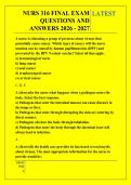 NURS 316 FINAL EXAM &NewLine;QUESTIONS AND &NewLine;ANSWERS 2026 - 2027