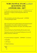 NURS 316 FINAL EXAM &NewLine;QUESTIONS AND &NewLine;ANSWERS 2026 - 2027 