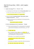 ISyE 6414 Exam -2&lpar;a&rpar; &ndash; DOE-I &ndash;with Complete Solution