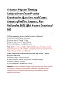 Arkansas Physical Therapy &NewLine;Jurisprudence Exam Practice &NewLine;Examination Questions And Correct &NewLine;Answers &lpar;Verified Answers&rpar; Plus &NewLine;Rationales 2026 Q&A Instant Download &NewLine;Pdf 