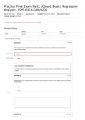 Practice Final Exam Part1 &lpar;Closed Book&rpar; Regression Analysis - ISYE-6414-OAN A QS