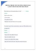DRIVING THEORY TEST MULTIPLE CHOICE EXAM LATEST UPDATE SOLUTION 2026 UPDATE&period;pdf&NewLine;&NewLine;