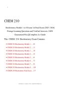 &NewLine;CHEM 210&NewLine;Biochemistry Module 1 to 8 Exams' & Final Exam &lpar;2025 &sol; 2026&rpar; Portage Learning Questions and Verified Answers&comma; 100&percnt; Guaranteed Pass &vert;&vert;Complete A&plus; Guide&NewLine;