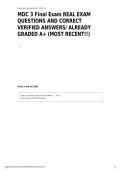 MDC 3 Final Exam REAL EXAM QUESTIONS AND CORRECT VERIFIED ANSWERS&sol; ALREADY GRADED A&plus; &lpar;MOST RECENT&excl;&excl;&rpar;&NewLine;&NewLine;&NewLine;