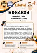 EDS4804 Assignment 2 &lpar;COMPLETE ANSWERS&rpar; 2026 - DUE August 2026