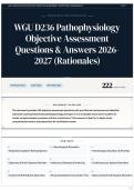 WGU D236 Pathophysiology Objective Assessment Questions & Answers 2026-2027 &lpar;Rationales&rpar;
