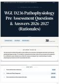 WGU D236 Pathophysiology Pre Assessment Questions & Answers 2026-2027 &lpar;Rationales&rpar;