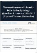 Western Governors University D236 Pathophysiology Questions & Answers 2026-2027 &vert; Updated Version &lpar;Rationales&rpar;