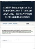 HESI RN Fundamentals Exit Exam Questions & Answers 2026&sol;2027 &vert; Latest Verified HESI Exam &lpar;Rationales&rpar;