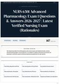 NURS 6501 Advanced Pharmacology Exam 1 Questions & Answers 2026-2027 &vert; Latest Verified Nursing Exam &lpar;Rationales&rpar;