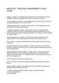 MGCR 423 - STRATEGIC MANAGEMENT STUDY GUIDE