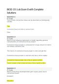 BIOD 151 Lab Exam 8 with Complete Solutions