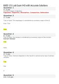 BIOD 151 Lab Exam M3 with Accurate Solutions