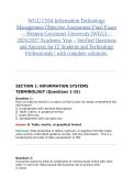 WGU C954 Information Technology Management Objective Assessment Final Exam &ndash; Western Governors University &lpar;WGU&rpar; &ndash; 2026&sol;2027 Academic Year &ndash; Verified Questions and Answers for IT Students and Technology Professionals &vert; with complete solutions&period;
