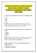 National Association of Certified Caregivers &NewLine;&lpar;NACC&rpar; Exam Certified Caregiver &NewLine;Certification Examination &lpar;Latest Update &NewLine;2025 &sol; 2026&rpar; 