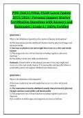 PSW &lpar;NACC&rpar; FINAL EXAM Latest Update &NewLine;2025&sol;2026 &vert; Personal Support Worker &NewLine;Certification Questions with Answers and &NewLine;Rationales &vert; Grade A &vert; 100&percnt; Verified