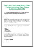 PSW NACC Exam Personal Support Worker - National Association of Career Colleges &NewLine;&lpar;Latest Update 2025 &sol; 2026&rpar;