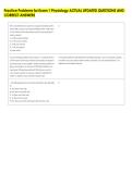 Practice Problems for Exam 1 Physiology ACTUAL UPDATED QUESTIONS AND &NewLine;CORRECT ANSWERS 