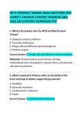WITS Personal Trainer Exam Questions and Correct Answers 2026 &ndash; Complete Certification Practice Test & Study Guide