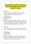 FTCE PHYSICAL EDUCATION EXAM &NewLine;Methods of Evaluation in the Cognitive &NewLine;Domain of Learning 