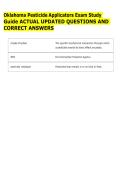 Oklahoma Pesticide Applicators Exam Study &NewLine;Guide ACTUAL UPDATED QUESTIONS AND &NewLine;CORRECT ANSWERS 