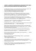 CHAPTER 12&colon; BUDGETING AND PERFORMANCE MEASUREMENT STUDY GUIDE &vert; COMPLETE EXAM REVIEW QUESTIONS AND ANSWERS 2026&sol;2027