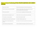 Exam 4 - Sensory Functioning ACTUAL UPDATED QUESTIONS AND CORRECT &NewLine;ANSWERS 