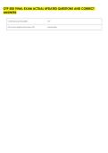 OTP 500 FINAL EXAM ACTUAL UPDATED QUESTIONS AND CORRECT &NewLine;ANSWERS 