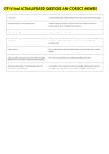 OTP IV Final ACTUAL UPDATED QUESTIONS AND CORRECT ANSWERS