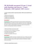 NR 304 Health assessment II Exam 2 &vert; Actual study Questions and Answers &plus; Expert Rationales &vert; 2026 Updated &vert; 100&percnt; correct