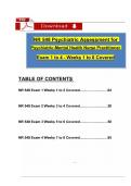 NR 548 Exam 1&comma; 2&comma; 3&comma; & Final Exam ALL IN ONE &lpar;Latest 2026 - 2027&rpar; Weeks 1 to 8 Covered Psychiatric Assessment for the PMHNP Qns & Ans &vert; 100&percnt; Guaranteed Value Pack